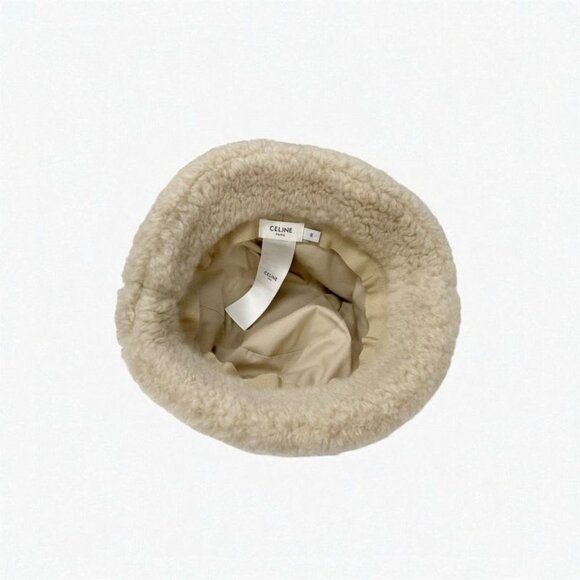 Celine Hat Cashmere Beige Triomphe Logo Bucket Hat main image 5